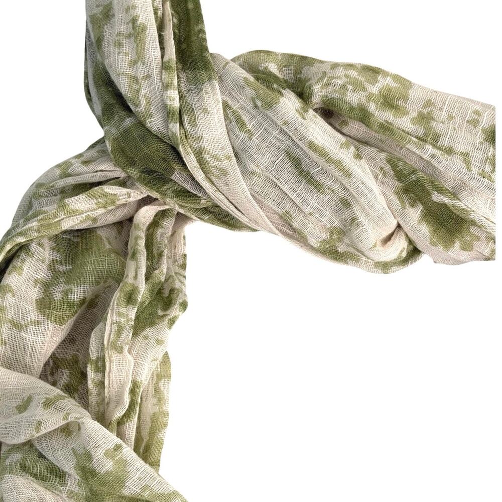 NWT Ten Thousand Villages splash drip print scarf green Made in India - Picture 5 of 6